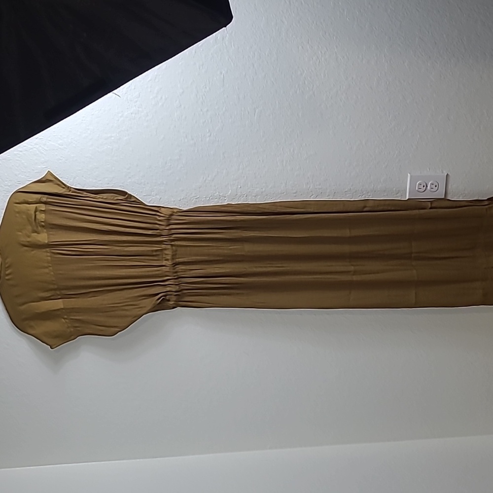 Banana Republic Ravina Maxi Shirt Dress Casual , Work Earthy Mustard L - Picture 12 of 14
